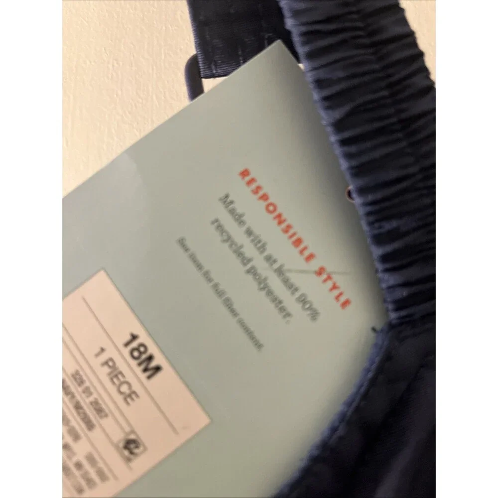 Cat & Jack Snow Unisex Baby Bib Snowsuit 1 Piece Size 18 Months Navy Blue